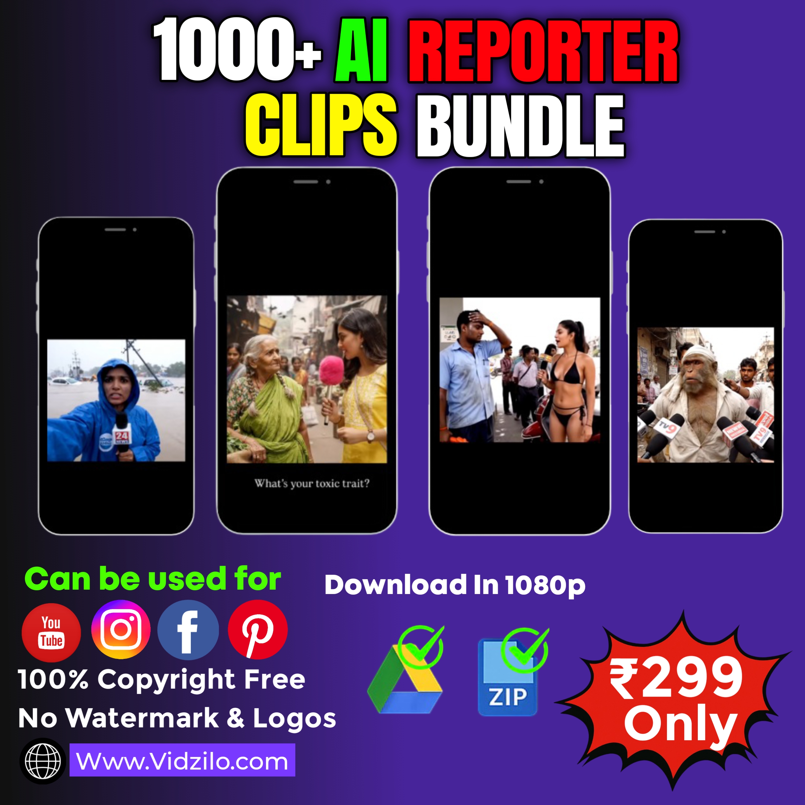 1000+ Ai Reporter Video bundle