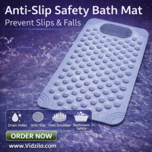 anti slip bath mat with foot scrubber