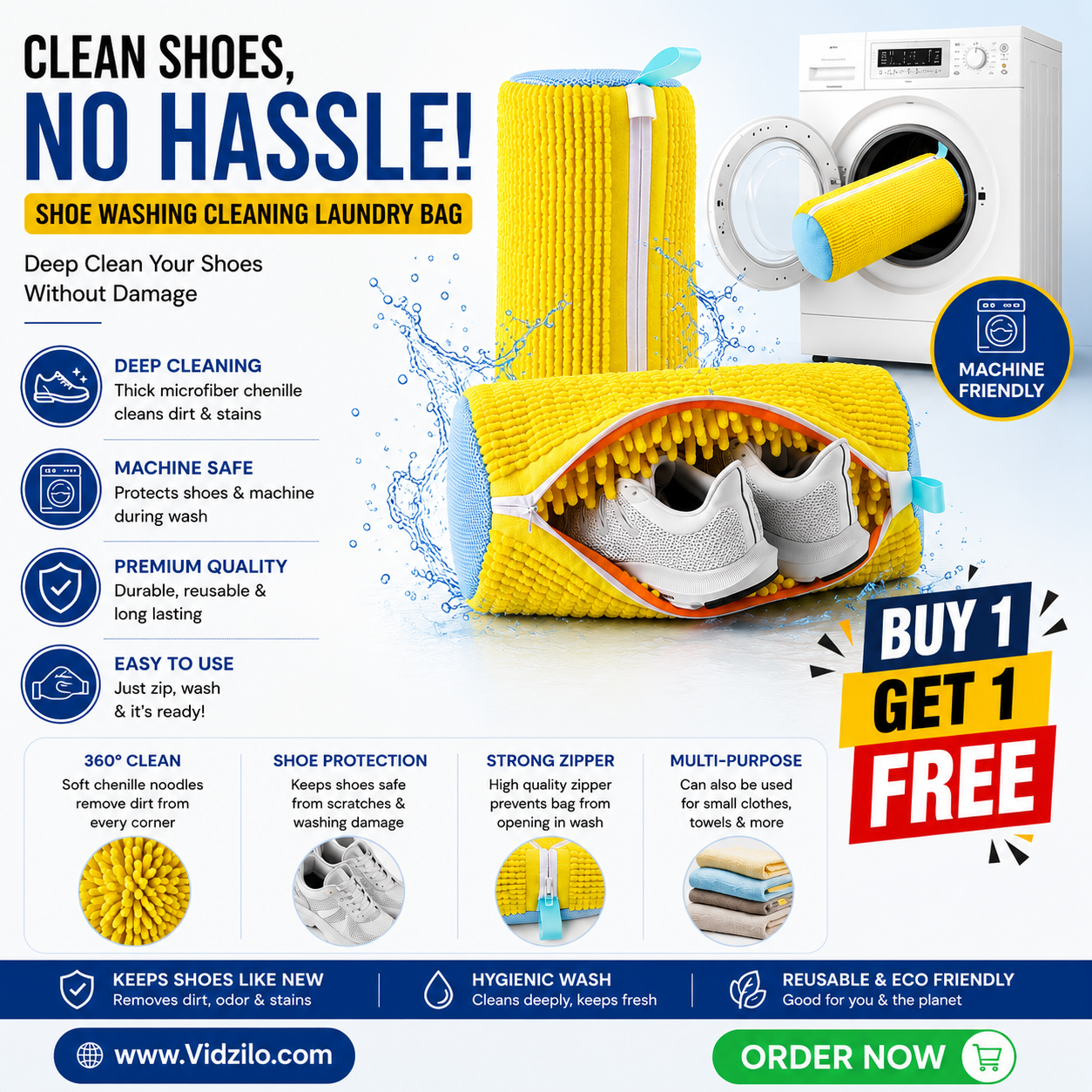 Premium Shoe Washing Bag Buy 1 Get 1 FREE for Washing Machine