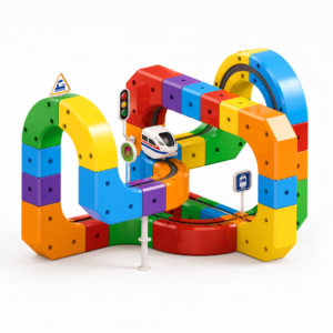 3D Electric Train Track Set with Motorized Train for Kids