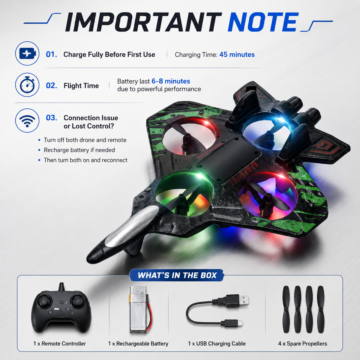 Remote Control Star Fighter Plane Gift Toy for Boys and Girls