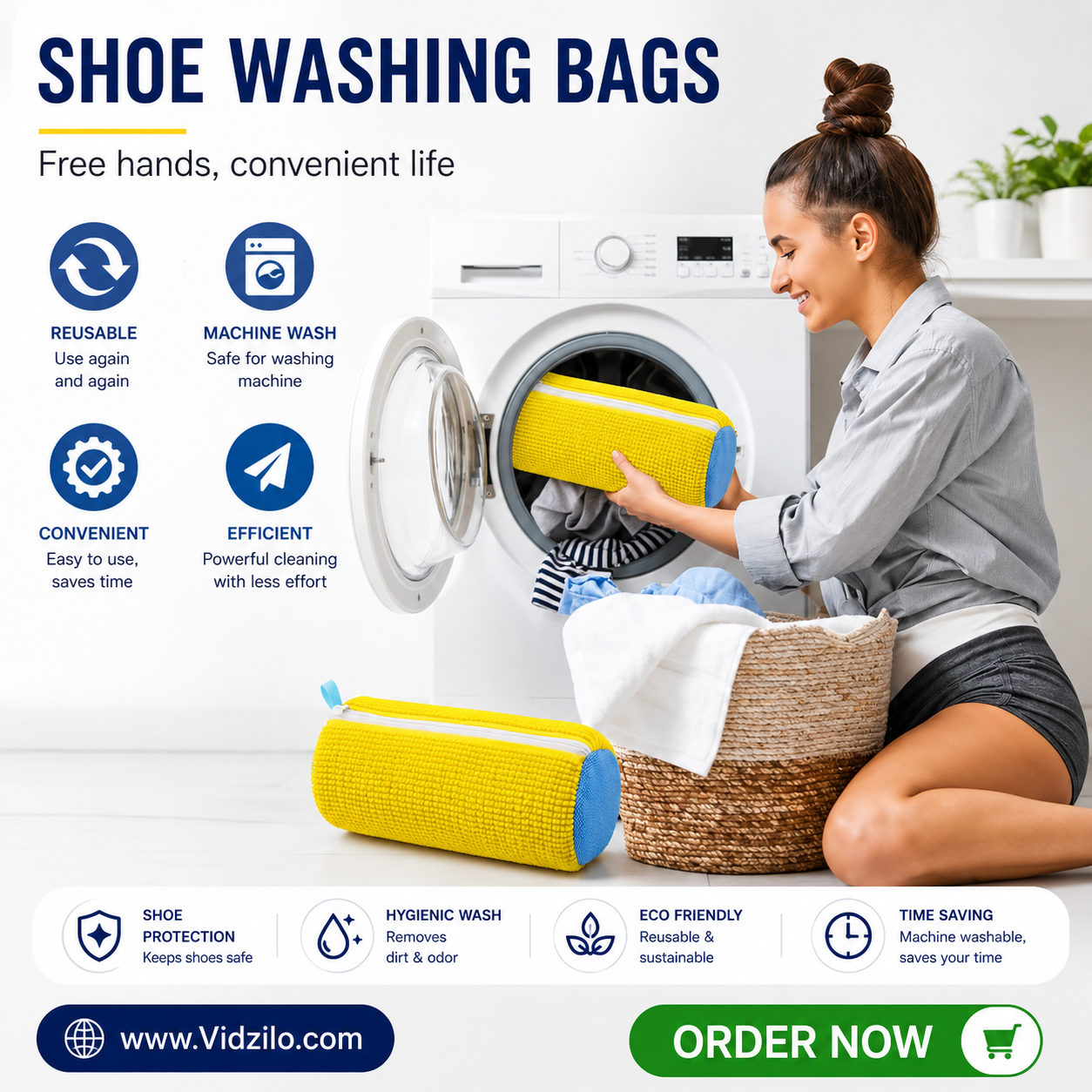 Shoe Washing Bag Protecting Shoes Inside Washing Machine