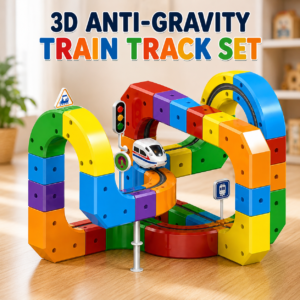 3D electric train track set flexible STEM building toy for kids