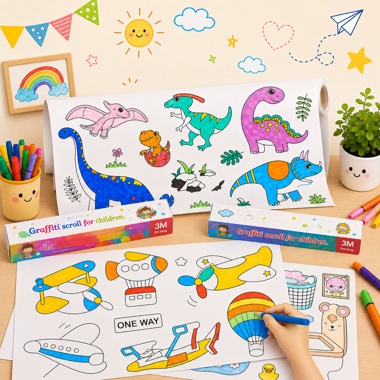 Large Graffiti Drawing Roll for Kids