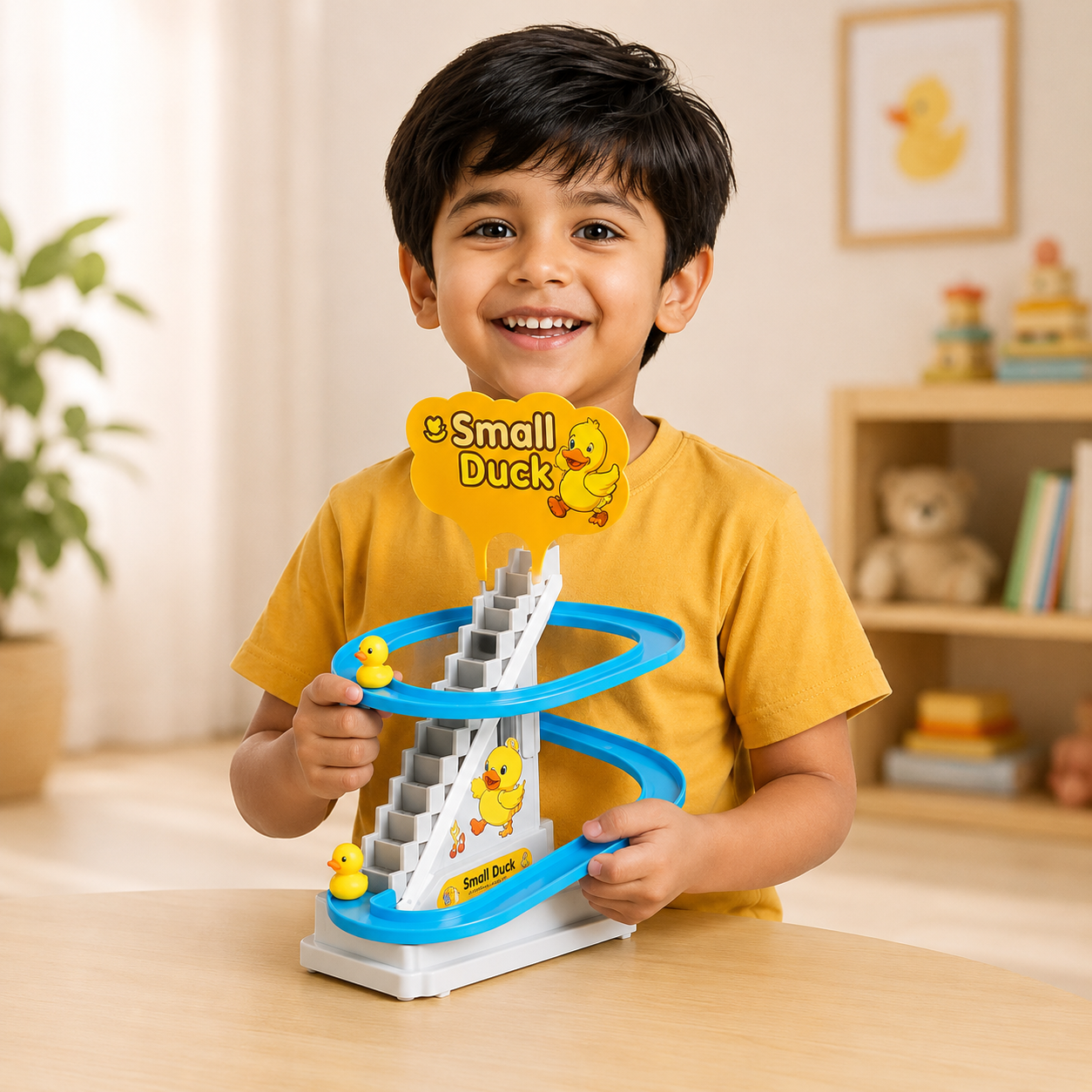Musical Duck Stairway Toy with Automatic Climbing Ducks