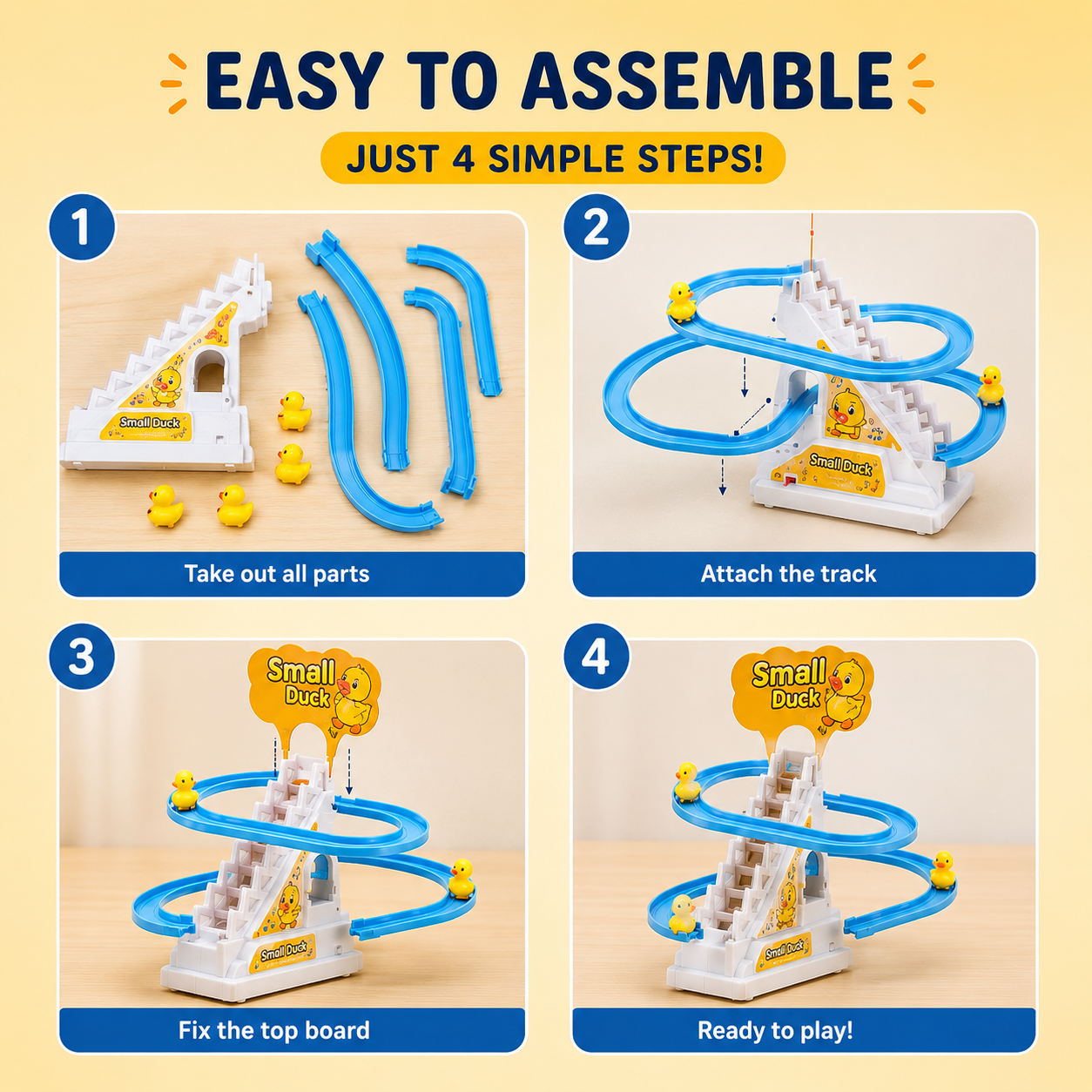 Duck Stairway Toy with Colourful Sliding Track