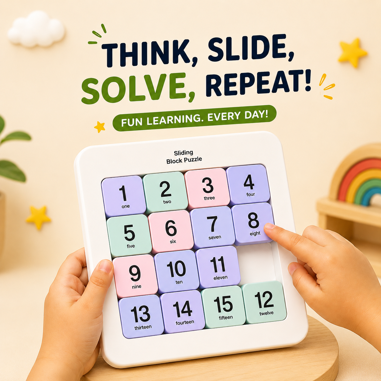 Magnetic Number Blocks Sliding Puzzle