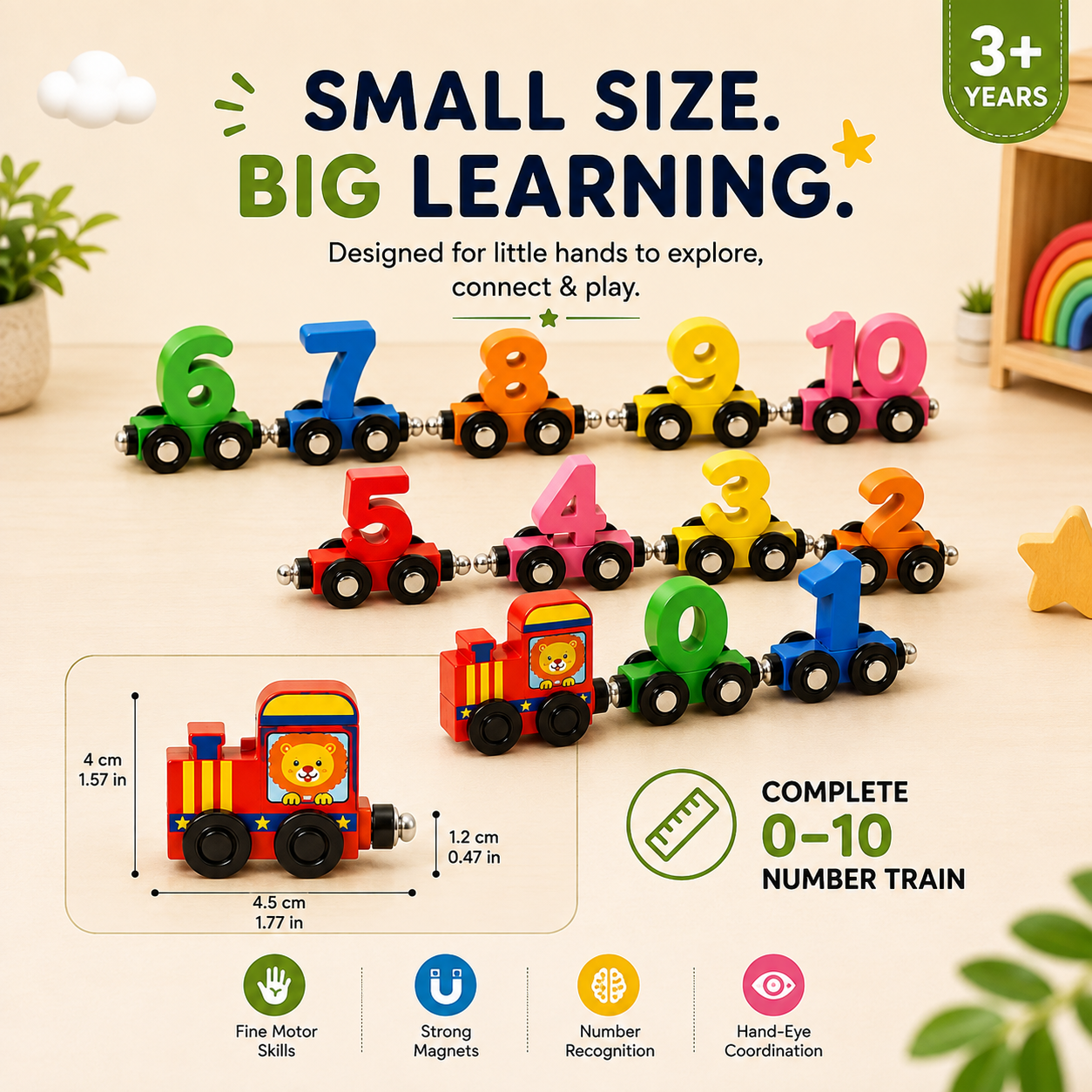 Colourful Magnetic Number Train Toy