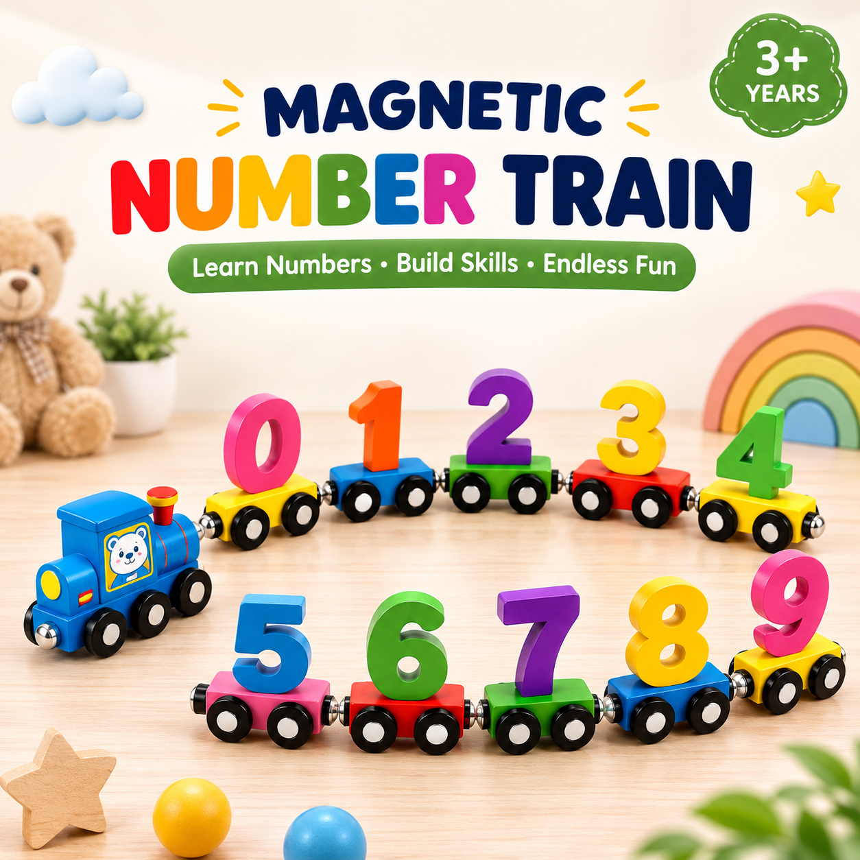 Magnetic Number Train 0 to 10 for Kids