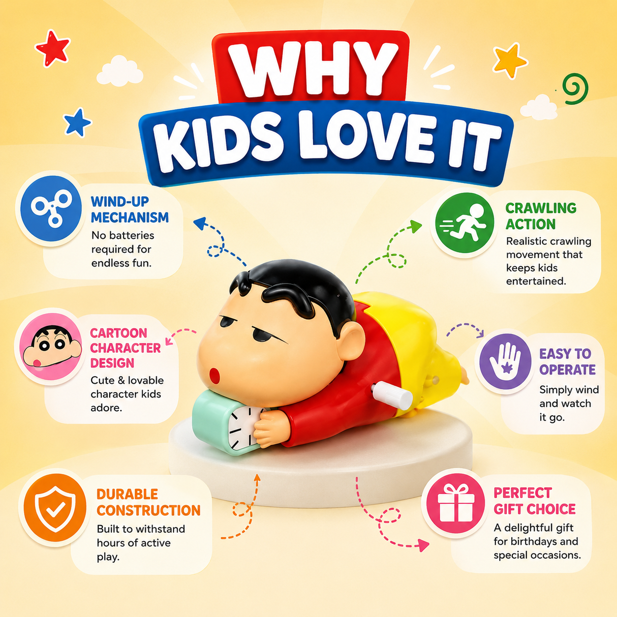 Moving Shinchan toy for toddlers