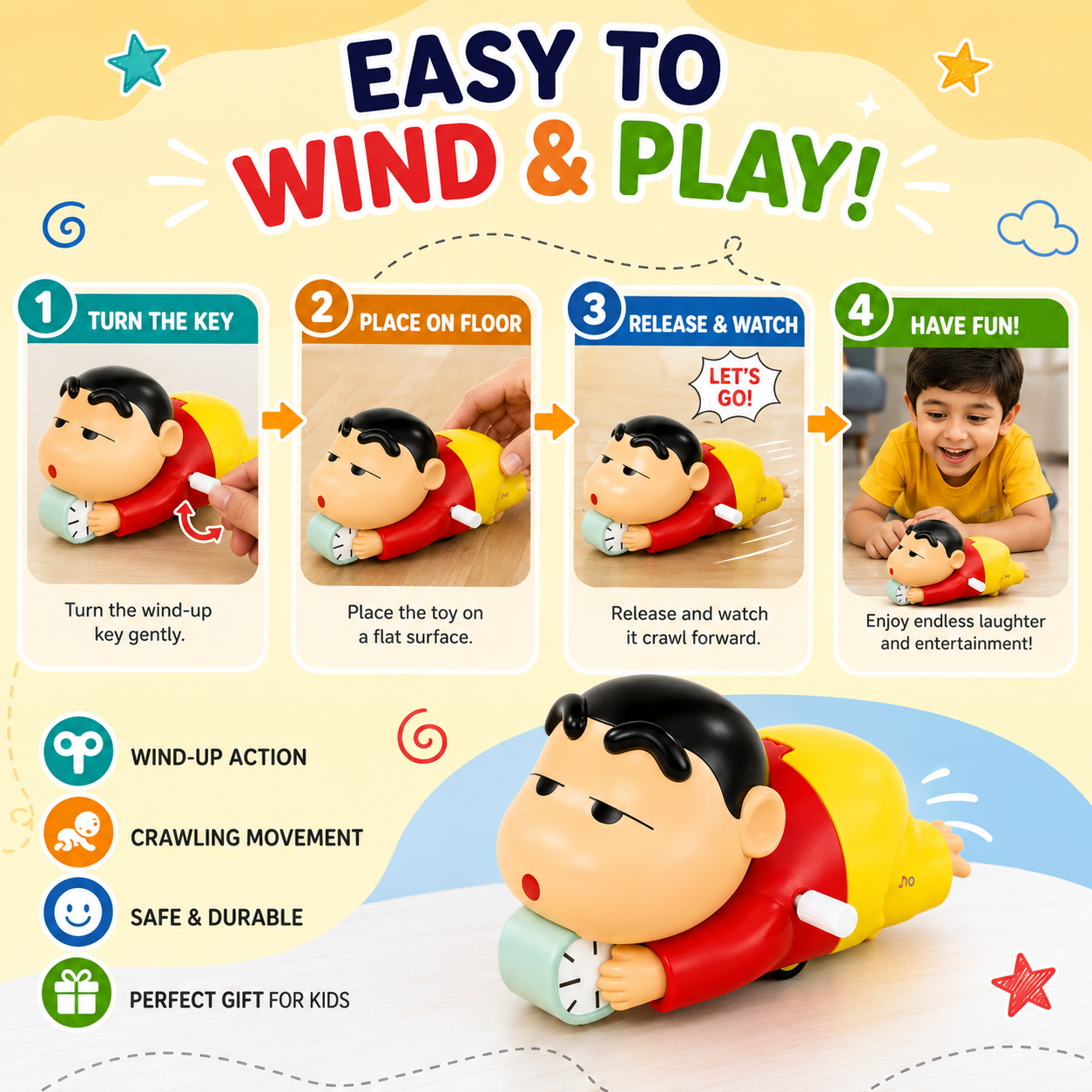 Interactive crawling toy for children