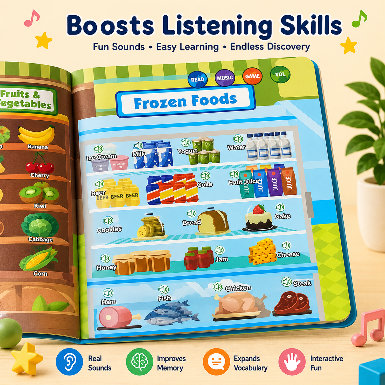 Interactive English learning book for children