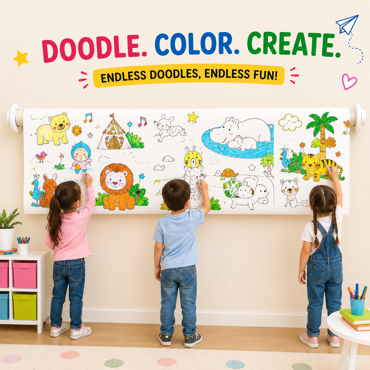 Kids Doodle Graffiti Art Roll for Creative Drawing