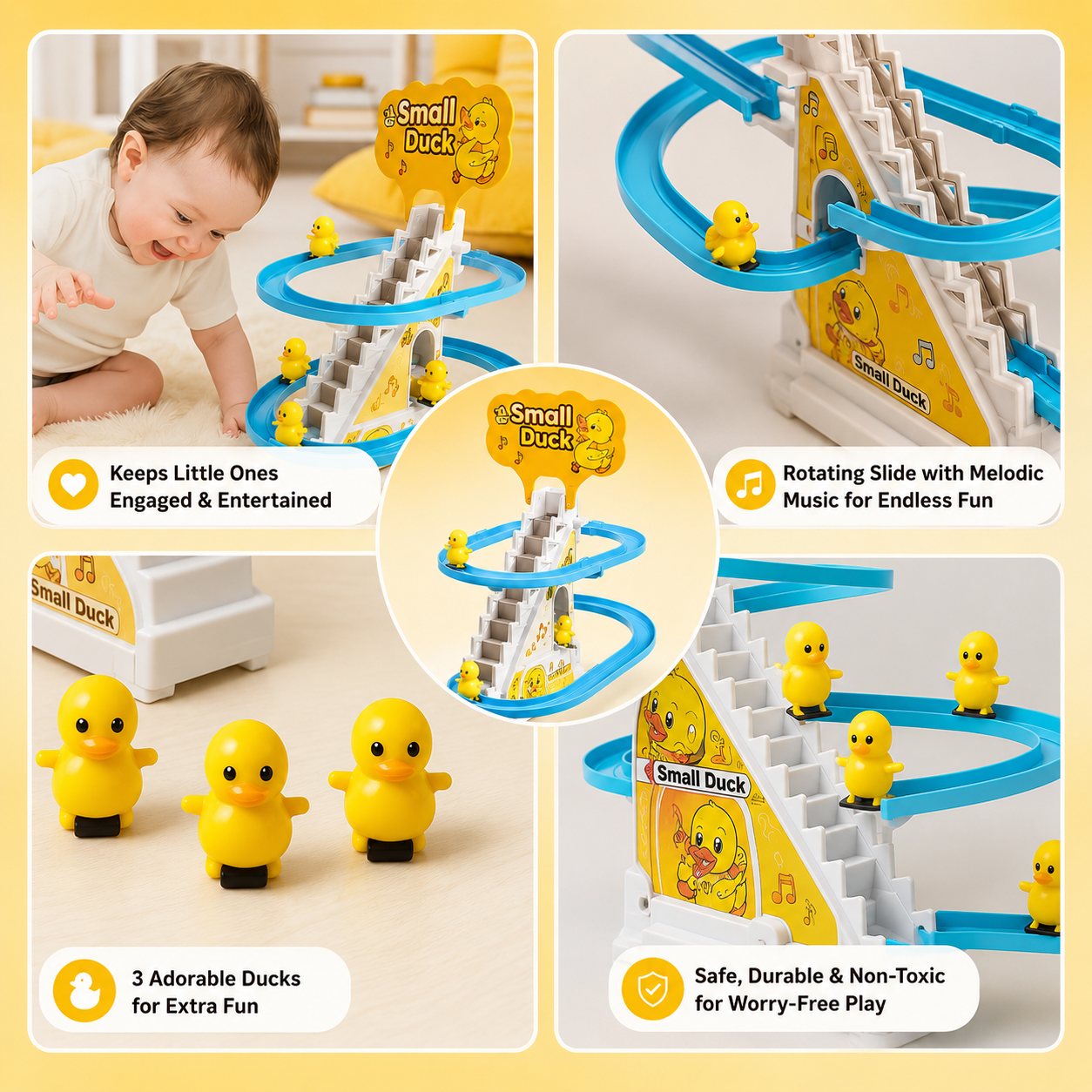 Musical Climbing Duck Toy for Kids