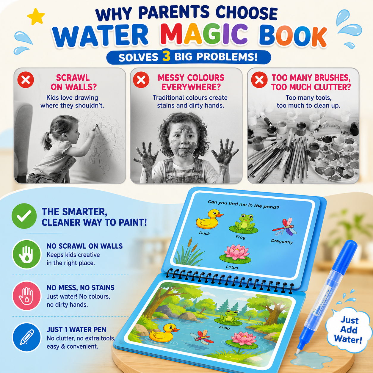 Water Painting Activity Book for Children
