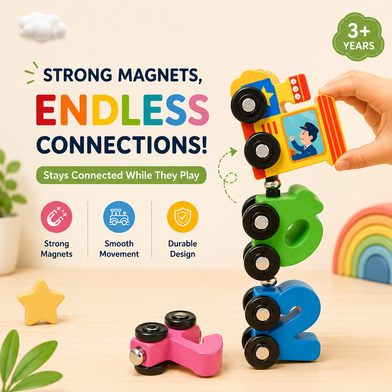 Kids Magnetic Number Train Toy