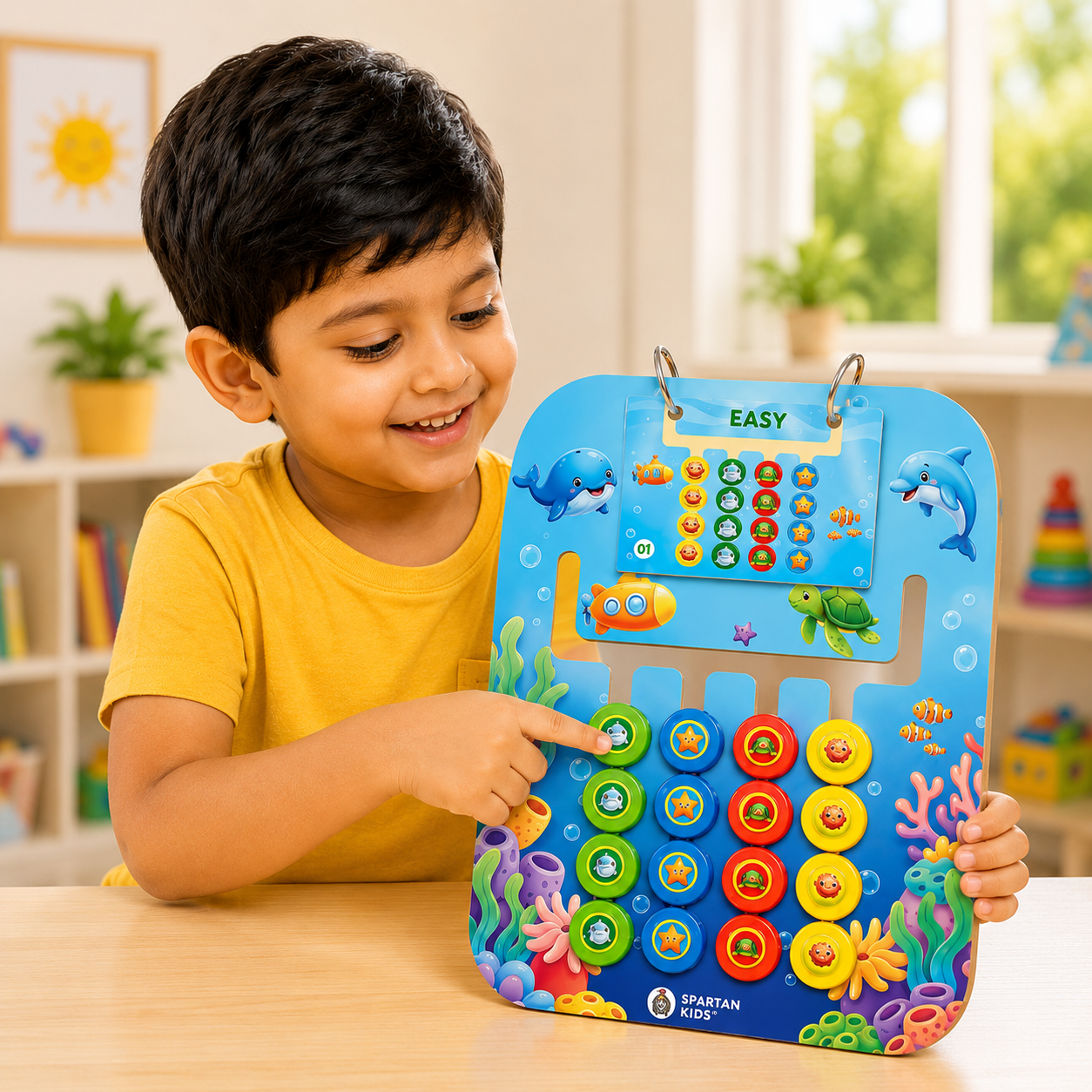 Wooden fine motor skills puzzle board for children
