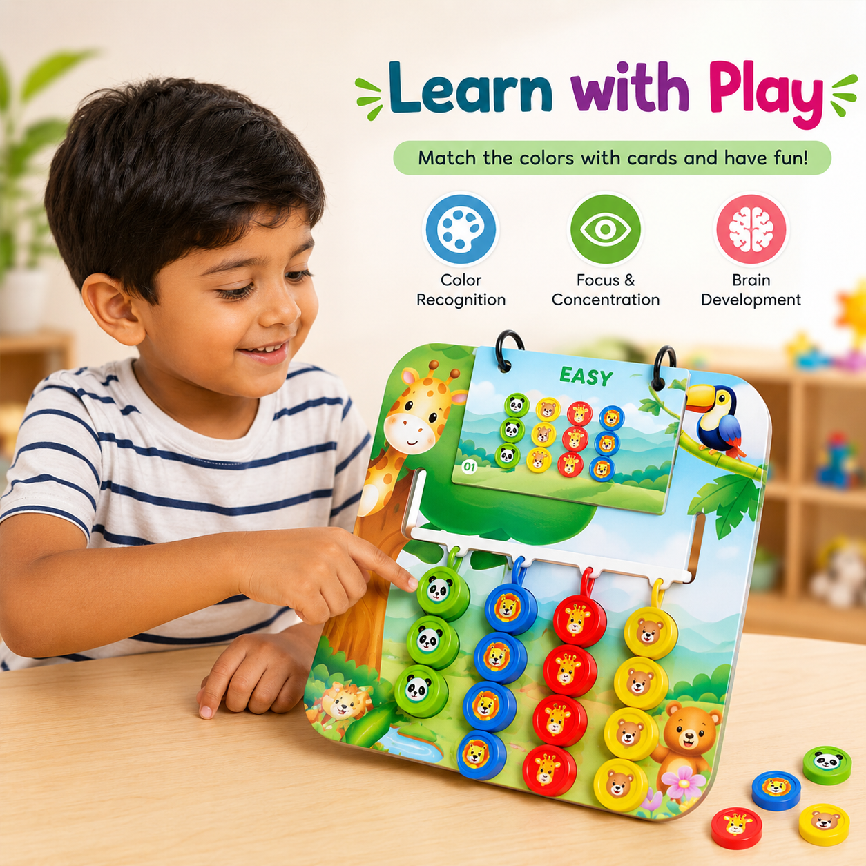 Wooden brain development puzzle toy for preschool kids