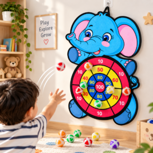 Elephant large dart board game with sticky balls for kids