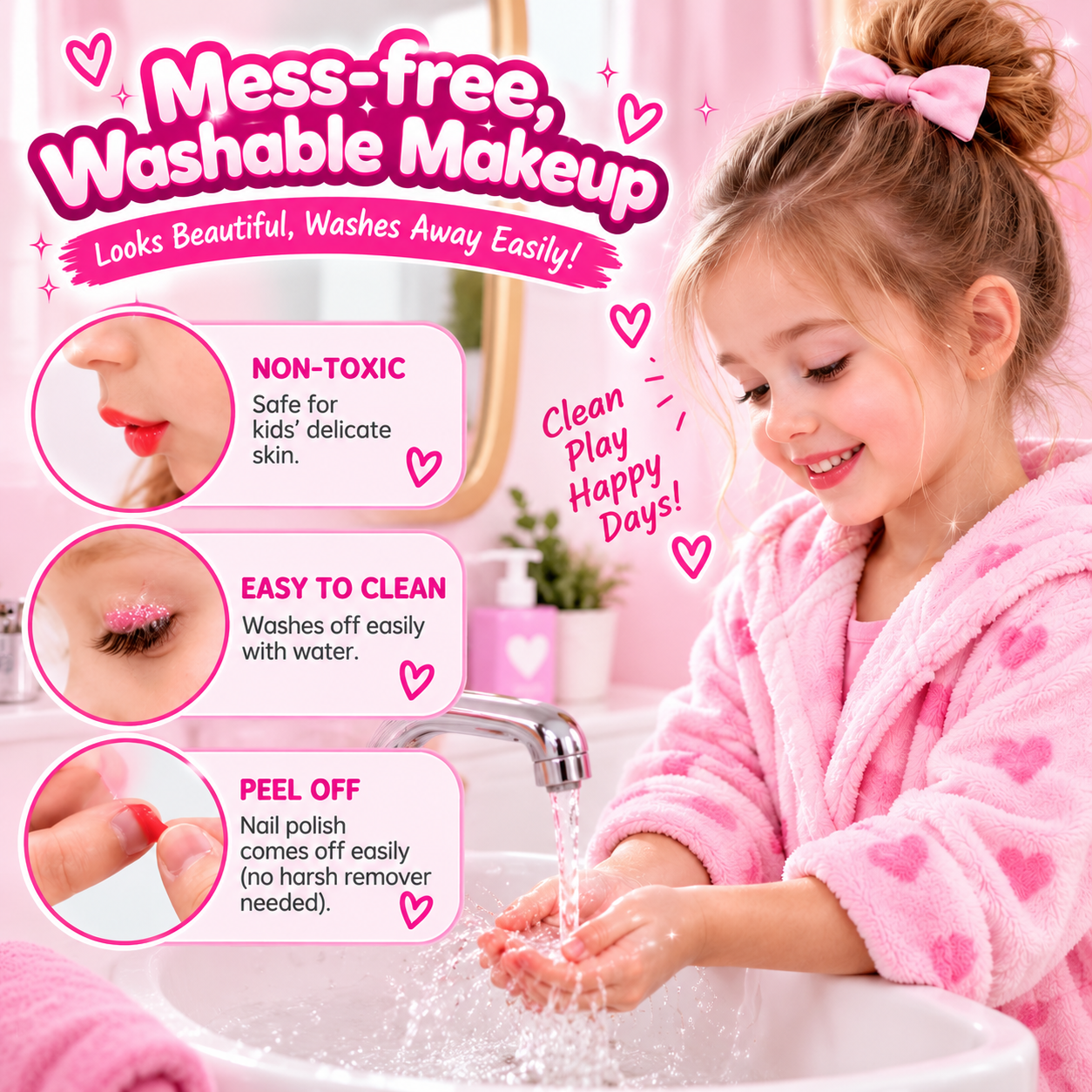 Creative pretend makeup activity set for children