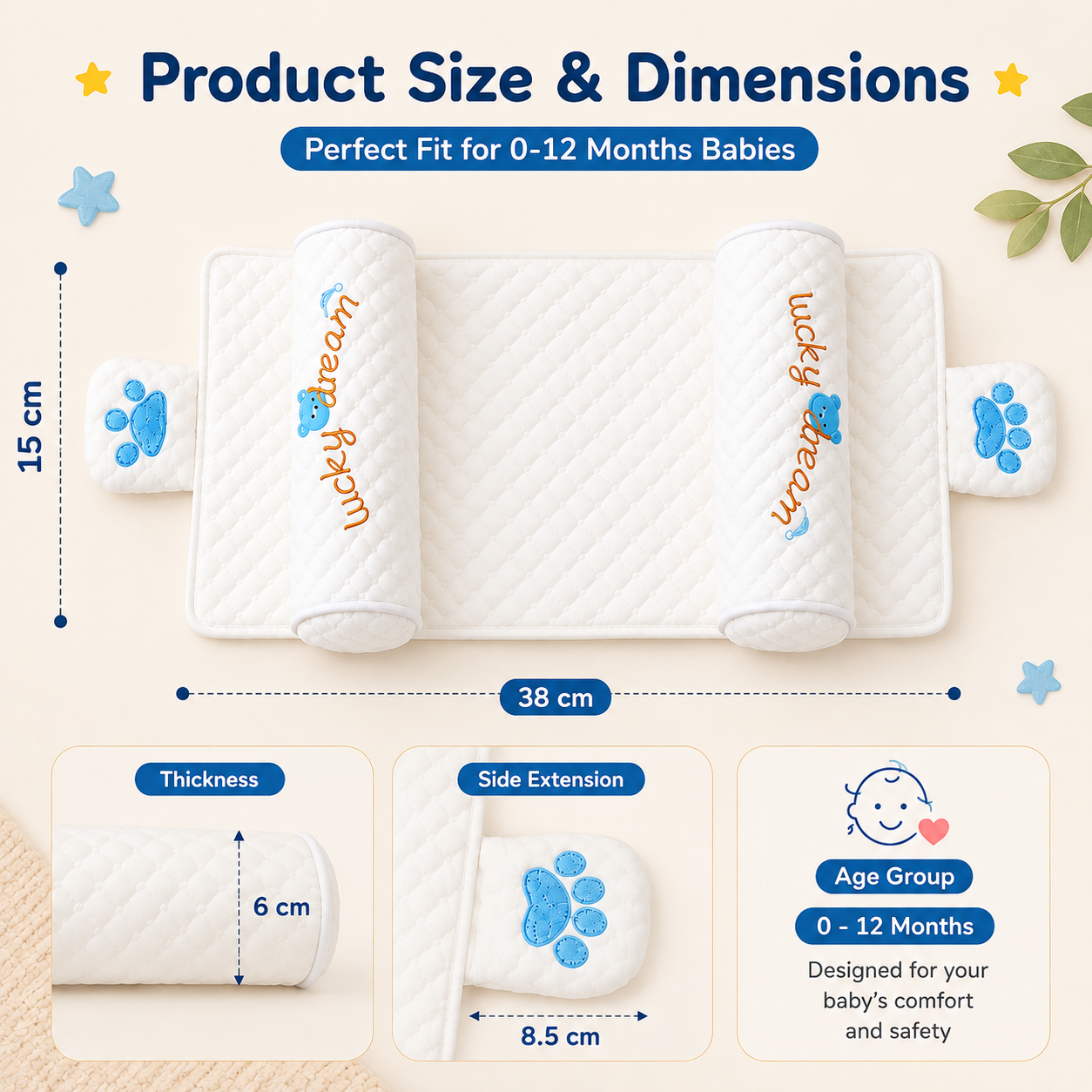 Baby head and neck support cushion
