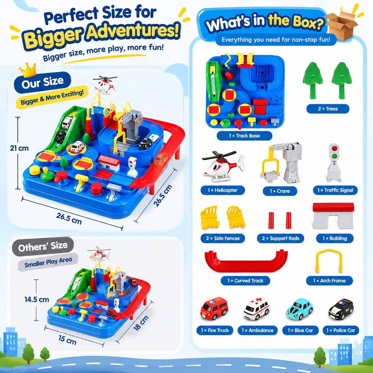 Kids rescue vehicle track problem solving activity toy