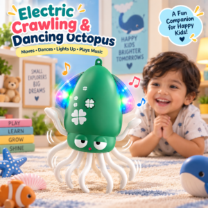 Dancing octopus toy electric crawling LED light toy for kids