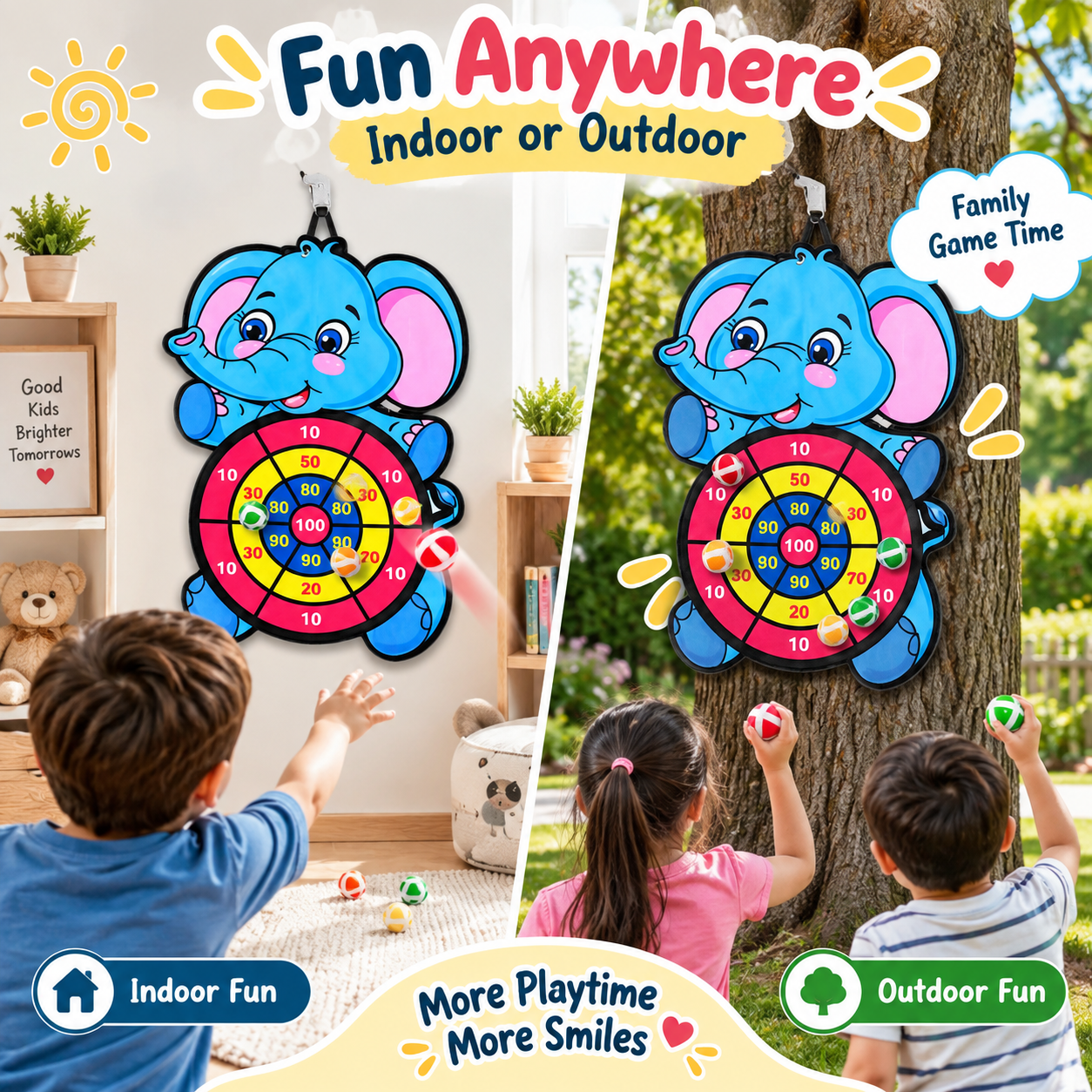 Elephant target game indoor outdoor toy for kids