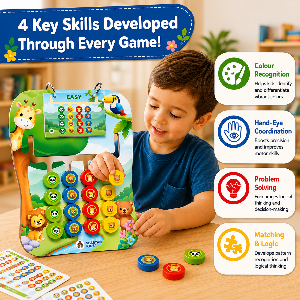 Kids colour matching and pattern recognition learning toy